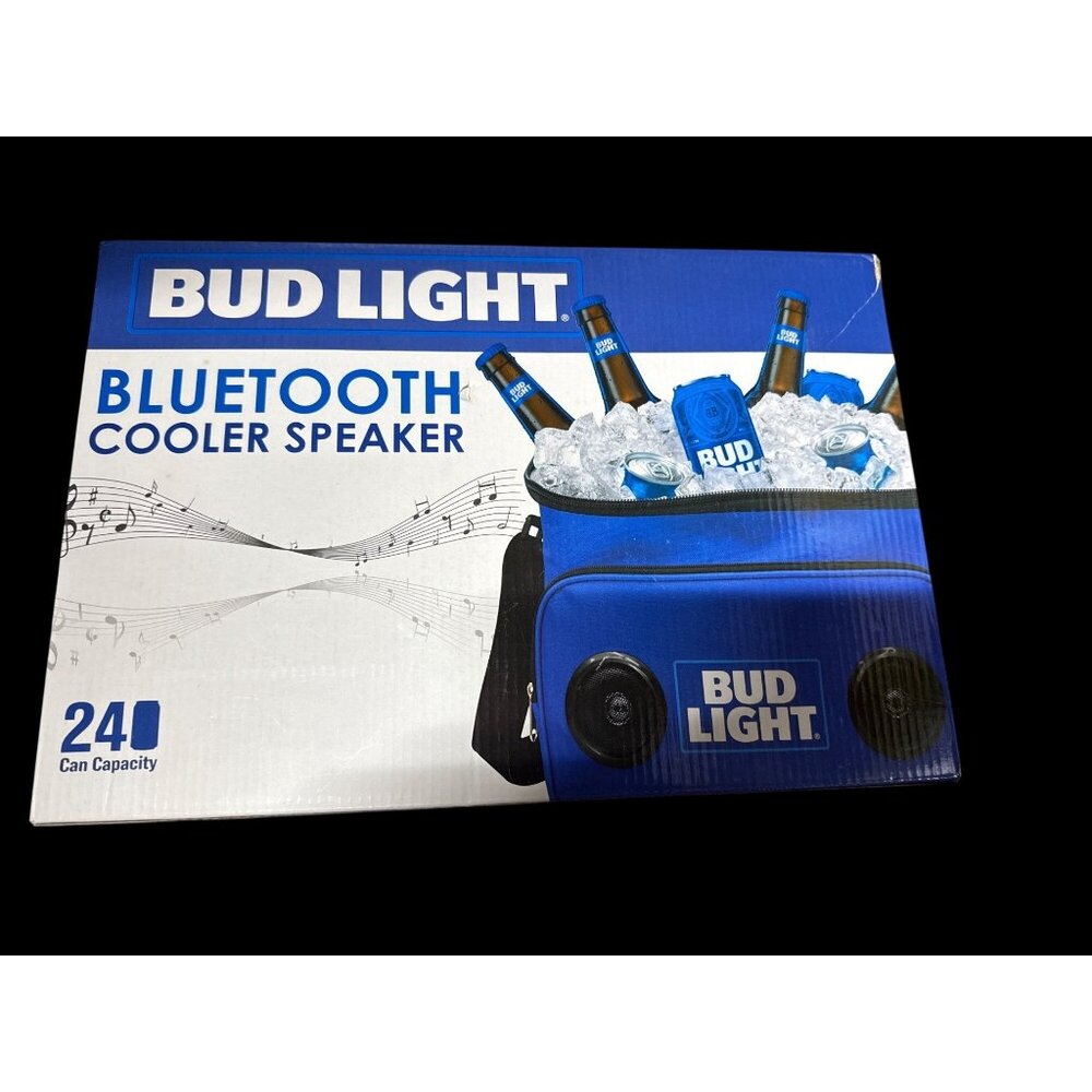Bud Light Portable Soft Travel Cooler with Built in Bluetooth Speaker New in Box